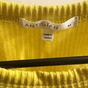 Antistar Yellow Ribbed Dress